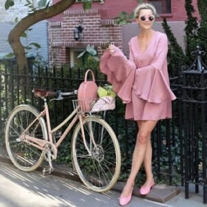 Keepsake Pink Bell Sleeve Dress. Size Small.